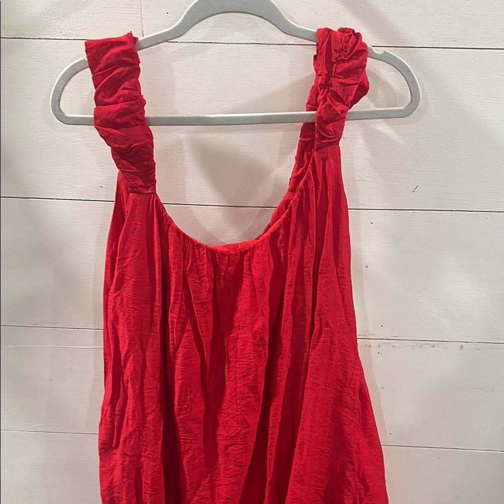 Arula Red Sleeveless Womens sun dress